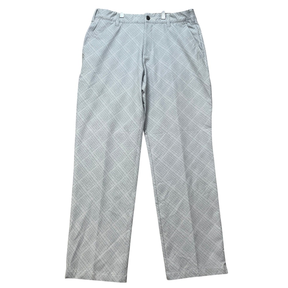 Adidas Ultimate365 Golf Pants Mens 32x30 Gray All Over Grid Pattern Performance